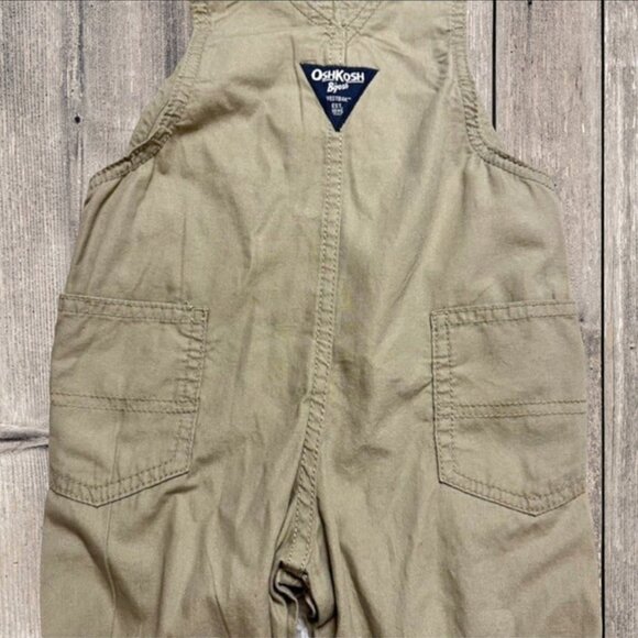 Oshkosh B'gosh Tan with Pink Plaid Girls Toddlers‎ Overalls Size 18M - Picture 5 of 11